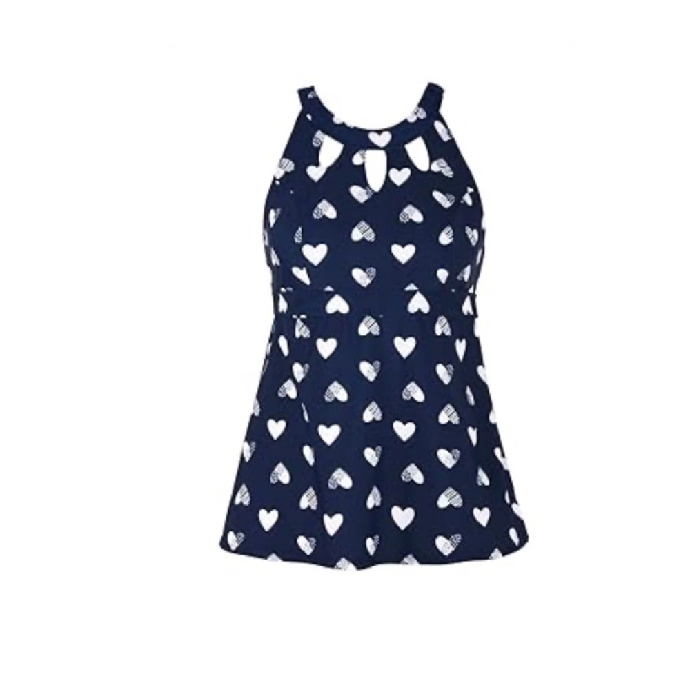 COPY - Tankini top and high waisted rouged bottoms. 16W
